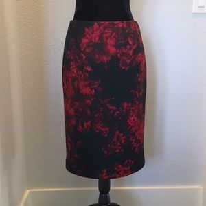 Kasper Textured Floral Pencil Skirt